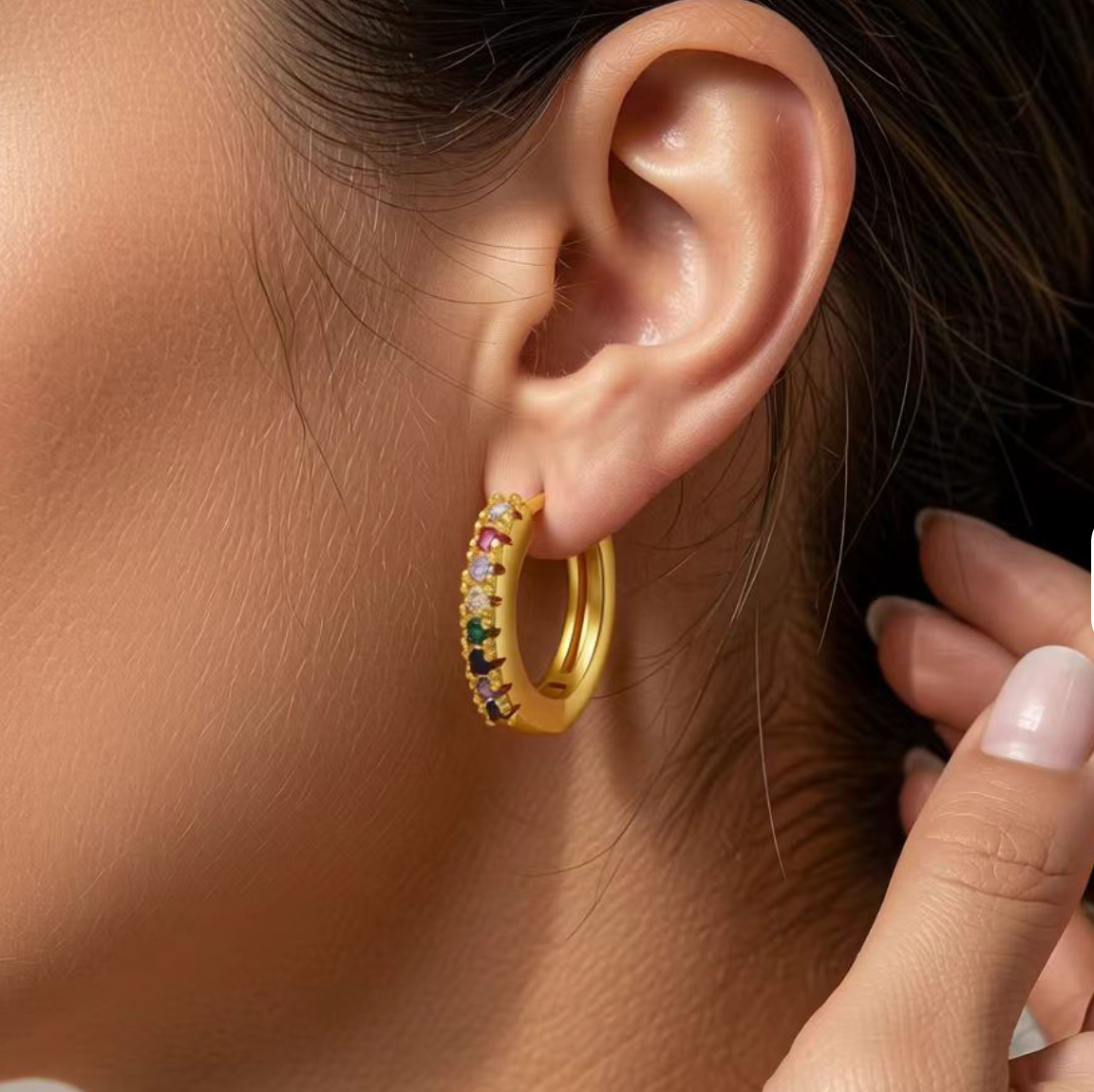 The Prism Kaleidoscope Huggie Hoops