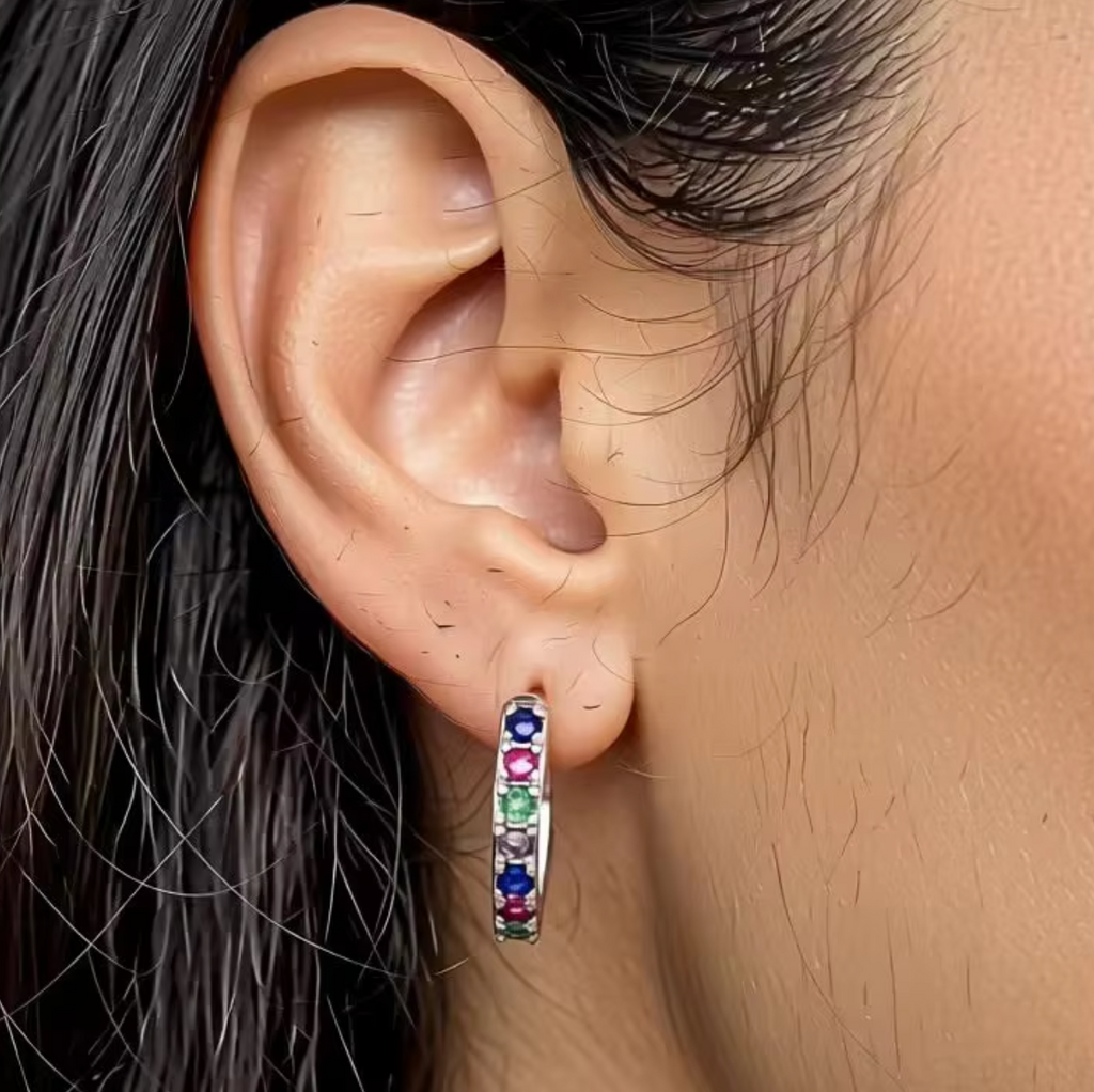 The Prism Kaleidoscope Huggie Hoops