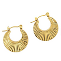 The Soleil Pleated Crescent Hoops