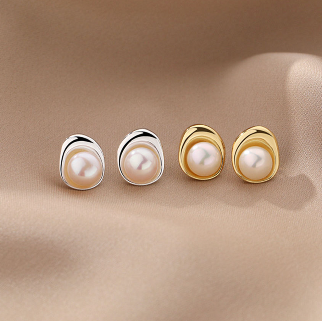The Athena Organic Pearl Studs